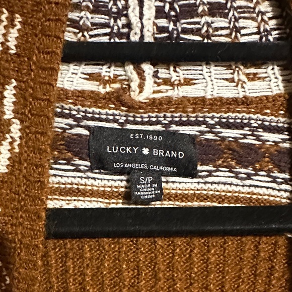 Lucky Brand Brown and White Knit Cardigan - Picture 2 of 4